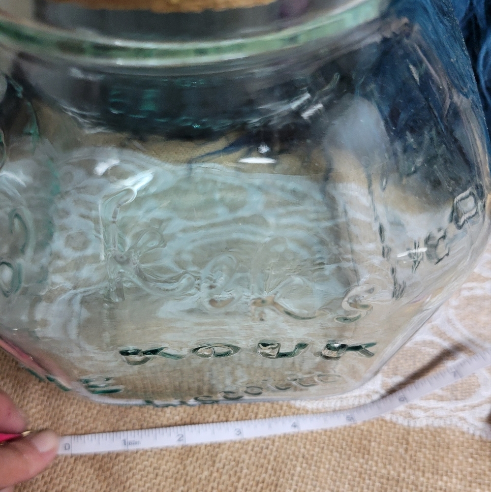 Rare Vintage Amici home Italian recycled glass cookie jar cork lid-green - Picture 3 of 11